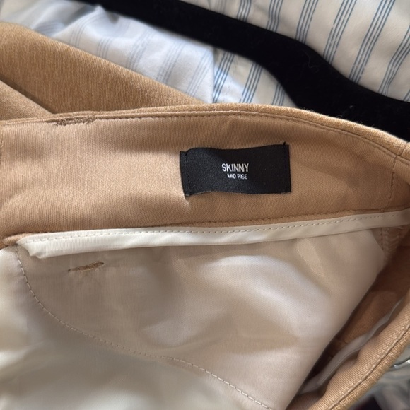 Skinny mid rise express ankle pants khaki size 8 - Picture 3 of 4